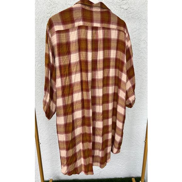 NWT Anthropologie Kyla Seo Shirt Dress Sz Small Embroidery Check Pattern - Picture 3 of 11